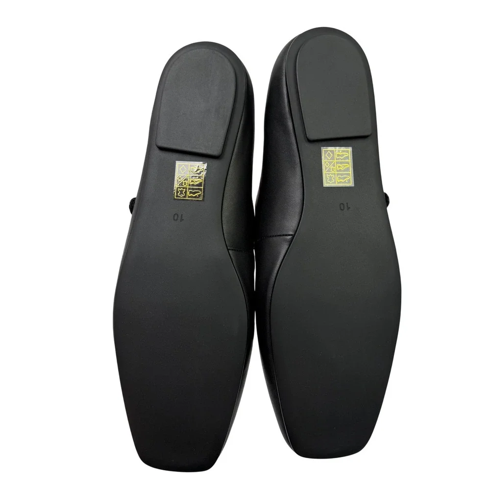 NIB Jeffrey Campbell Elise 2 Mary Janes Black Leather Sz 10 Anthropologie Ballet